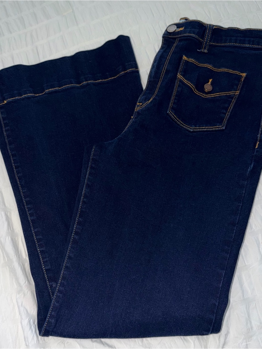Beautiful Code Bleu Dark Blue Women’s Jeans - Bell bottom stretch